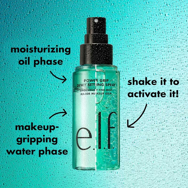 e.l.f. Power Grip Dewy Setting Spray - Long-Lasting Makeup Setting Spray with Hydrating Formula for a Fresh, Glowy Finish | Perfect for Daily Wear, Special Occasions & On-The-Go Touch Ups