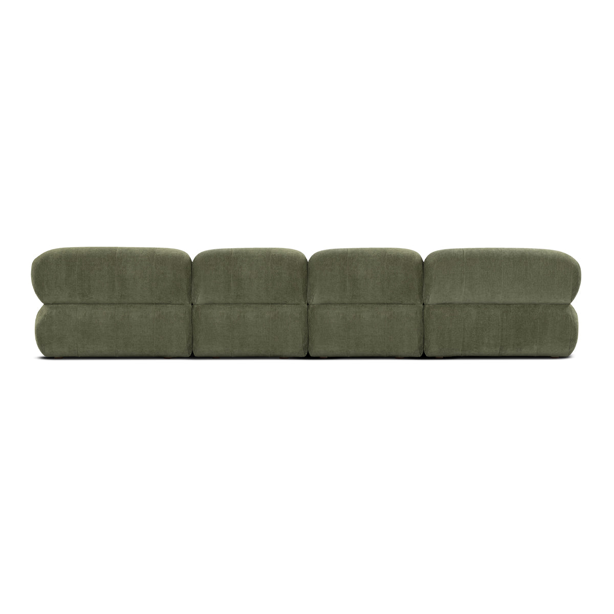 Bowie Textured Velvet 4-Seater Sofa in Olive Green - Luxurious Living Room Furniture for Modern Home Decor
