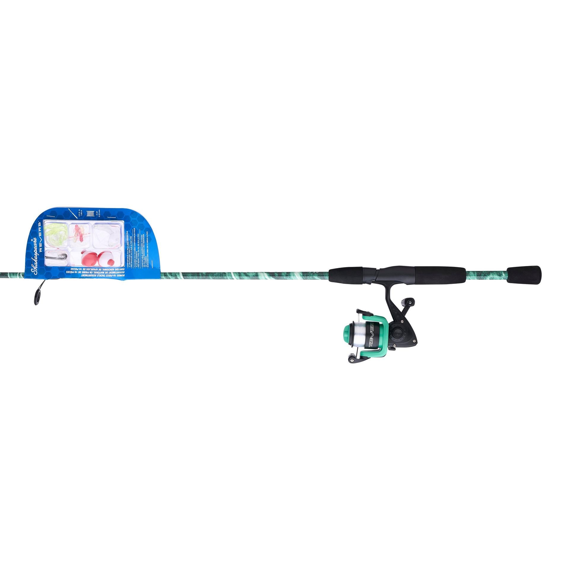 Mossy Oak Camo Spinning Reverb Fishing Kit - Perfect for Bass and Trout Fishing in Lakes and Rivers