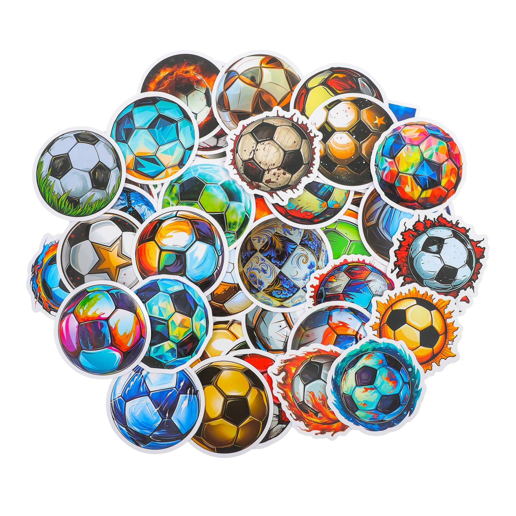FOYTOKI 250 Pcs Football Stickers - Premium Soccer Ball Decals for Scrapbooking, DIY Crafts, Water Bottles & Laptop Decoration - Fun Sports Themed Stickers for Kids & Fans