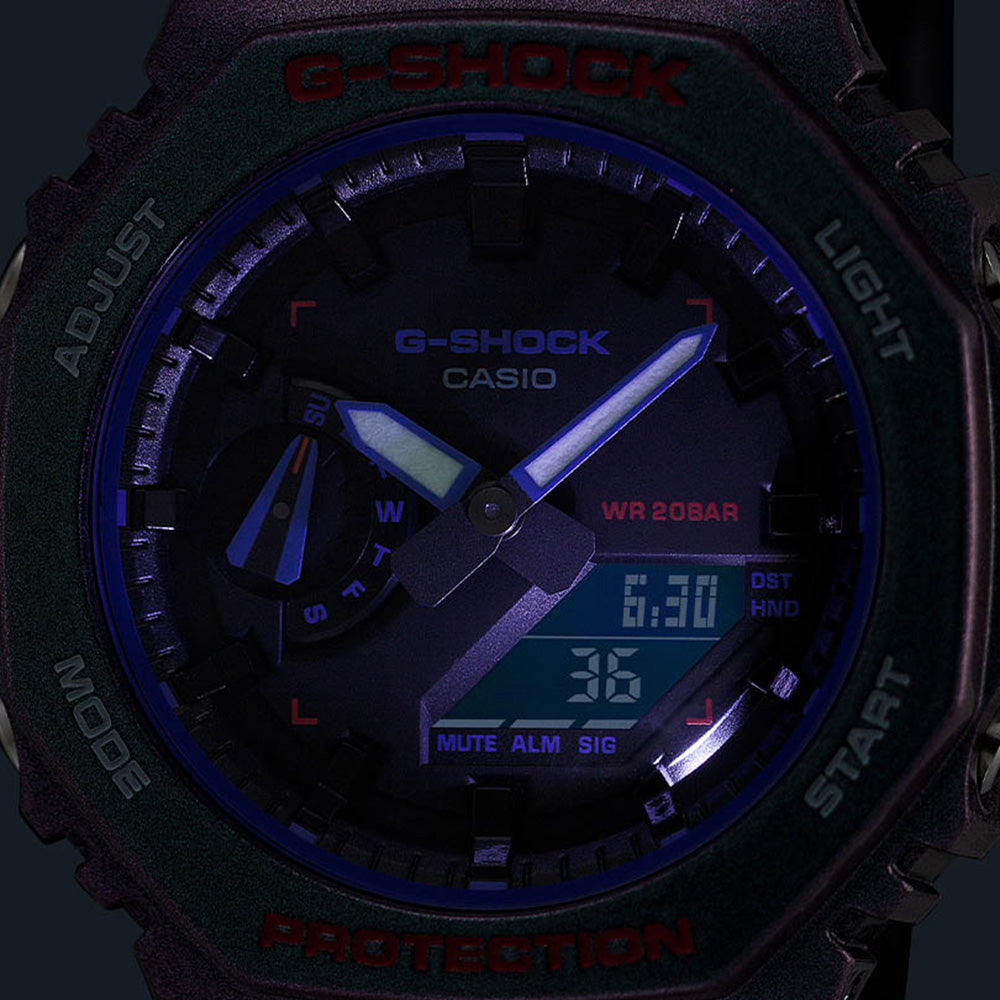Casio G-Shock GA2100AH-6AD Digital Analog Watch - Shock Resistant, Waterproof, Military Style - Perfect for Outdoor Adventures, Sports & Daily Wear