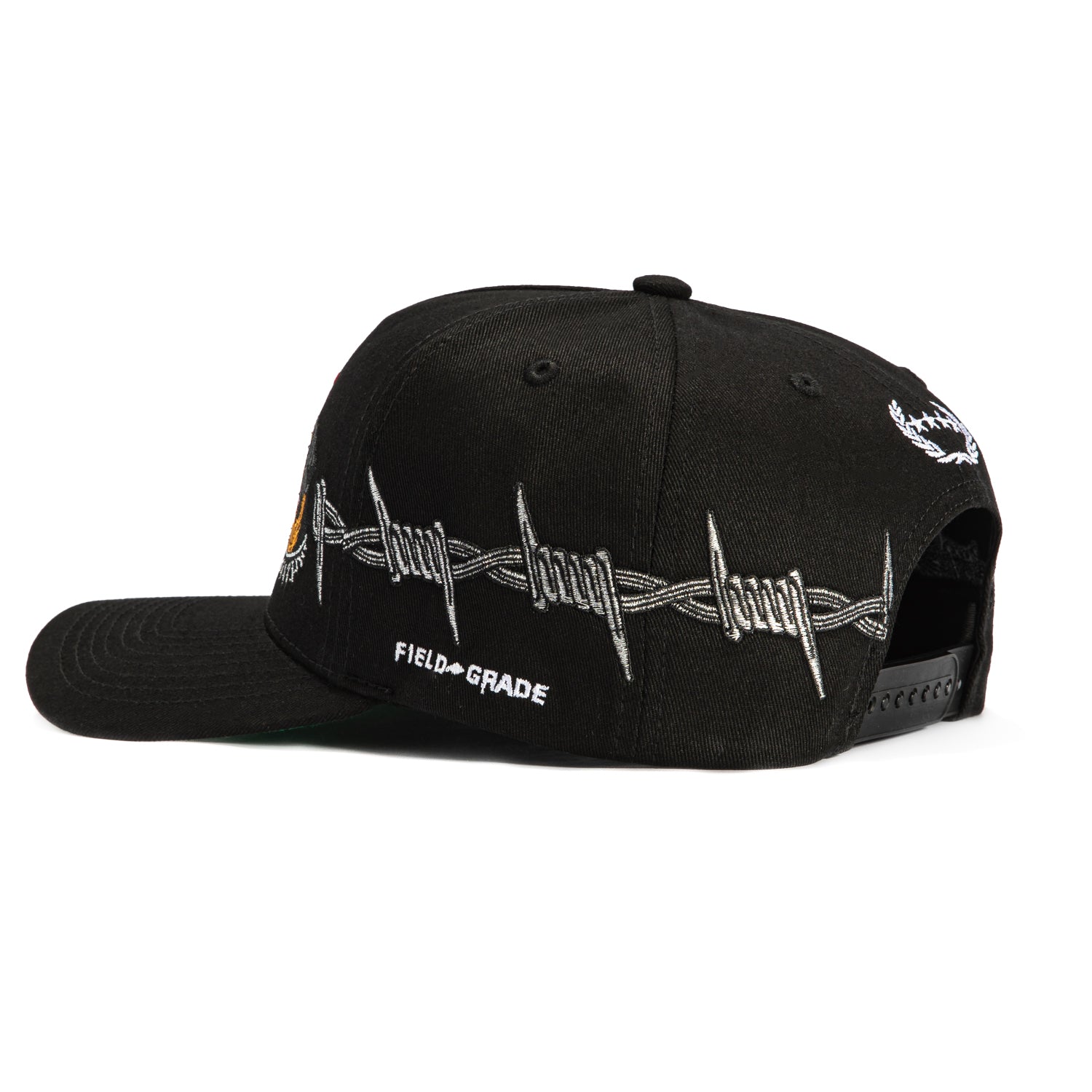 Field Grade Beware of Rotty Snapback Hat - Black | Adjustable Dad Hat for Men & Women | Perfect for Streetwear, Skateboarding & Outdoor Activities