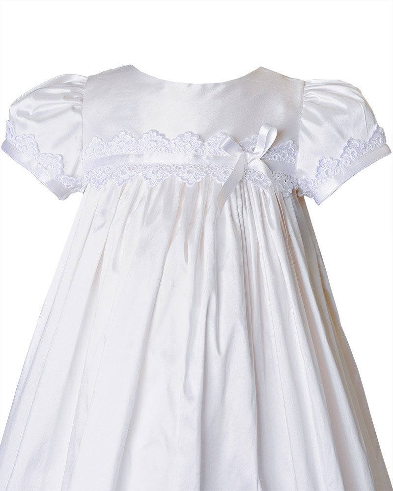 Mariana Silk Christening Gown for Baby Girls - Handmade in USA - Perfect for Baptism, First Communion & Special Occasions