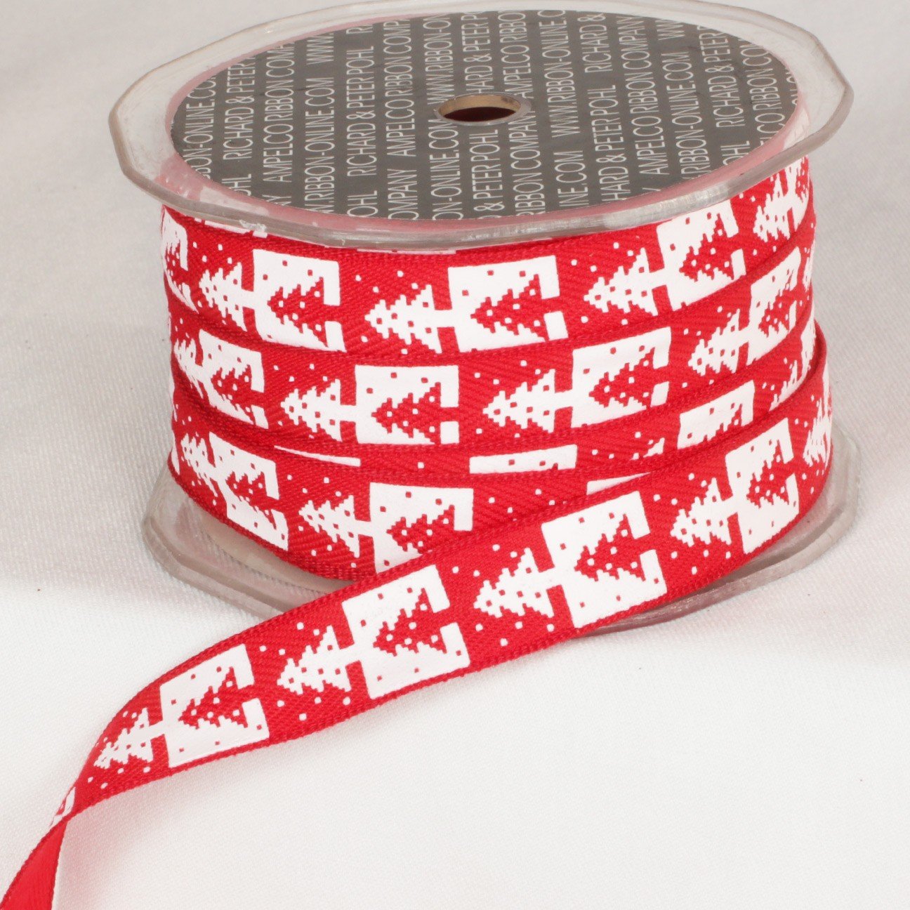The Ribbon People 2-Pack Ivory White & Scarlet Red Wired Ribbon .625