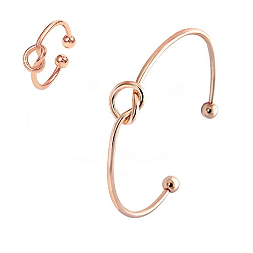 Rose gold copper bracelet + Ring