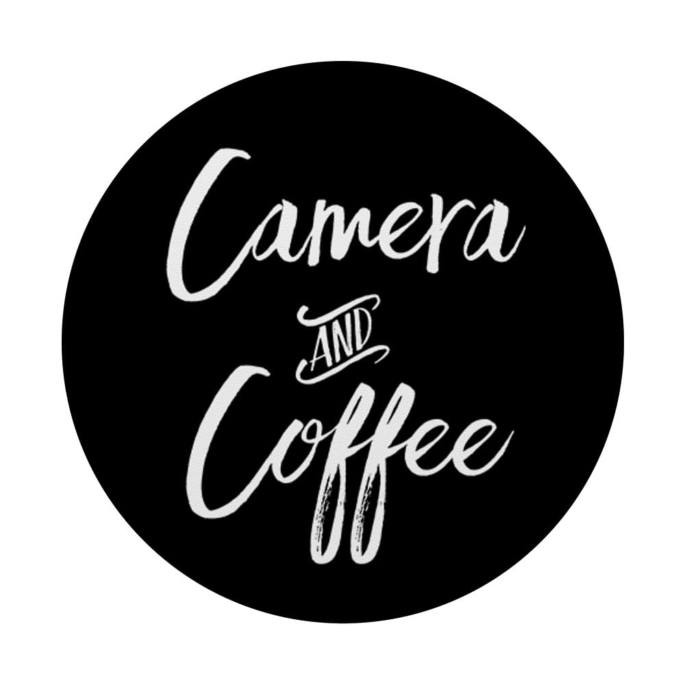 Funny Camera & Coffee PopSockets PopGrip - Cute Photographer Gift for Coffee Lovers | Perfect for Phone, Tablet & Laptop Use