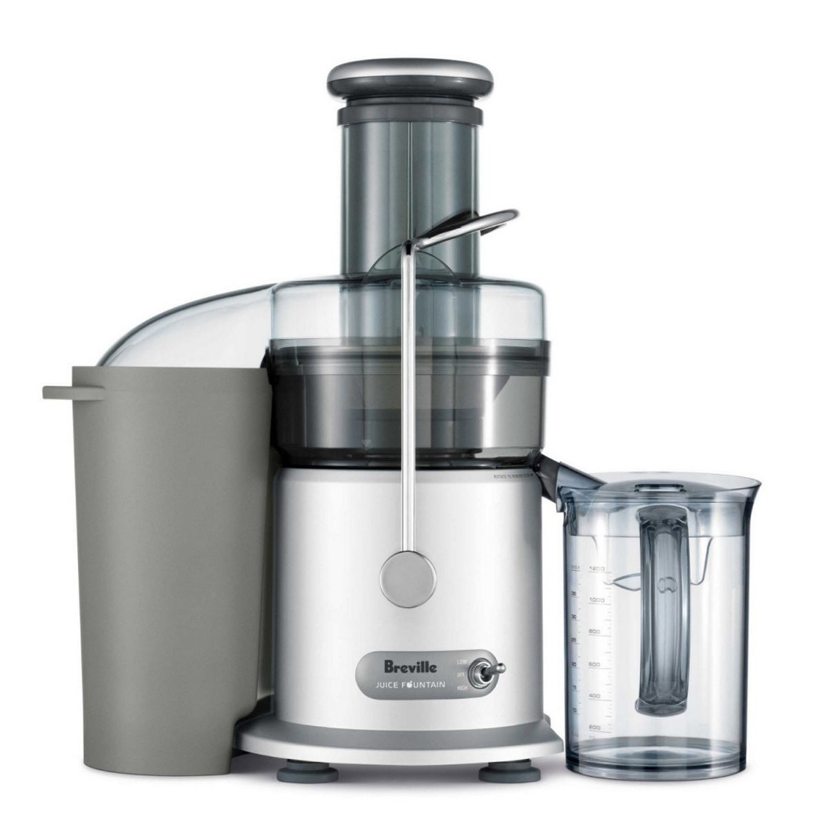 Breville JE98SIL Juice Fountain Plus Cold Press Juicer - High Speed 850W Motor, Extra Wide Feed Chute for Whole Fruits, Easy Clean Design, Silver - Perfect for Healthy Juicing at Home, Gym & Office