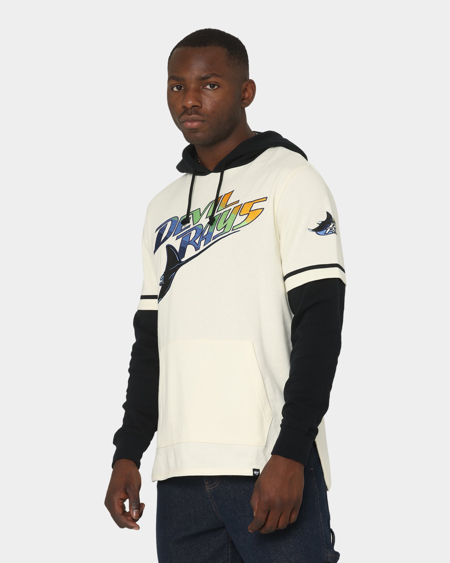47 Brand Tampa Bay Rays Shortstop Hoodie Cream - Comfortable & Stylish MLB Fan Hooded Sweatshirt for Men & Women - Perfect for Game Day, Casual Wear & Outdoor Activities