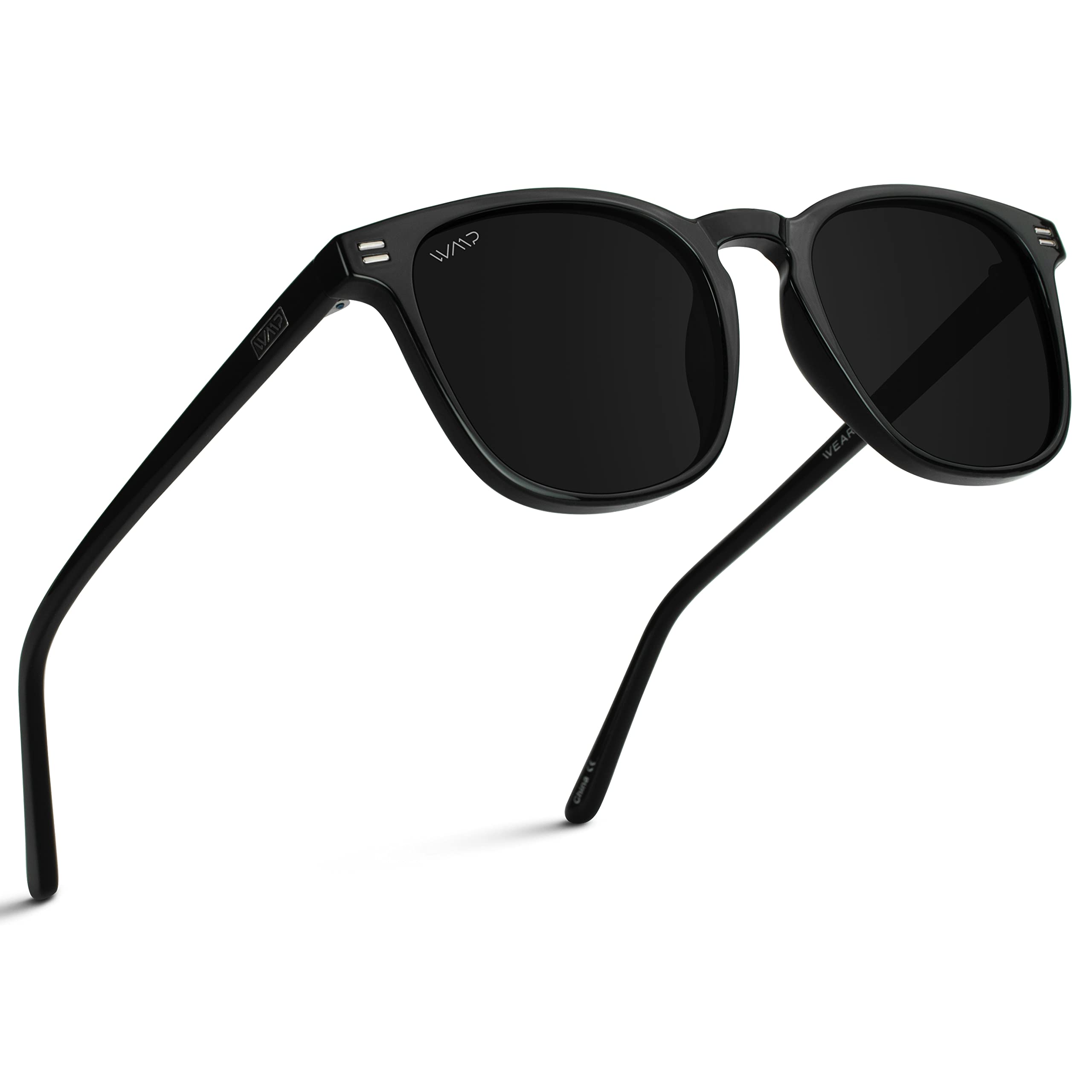 WMP Eyewear - Polarized Modern Rounded Square Sunglasses for Men | UV Protection & Anti-Glare | Perfect for Driving, Outdoor Sports & Beach Vacations