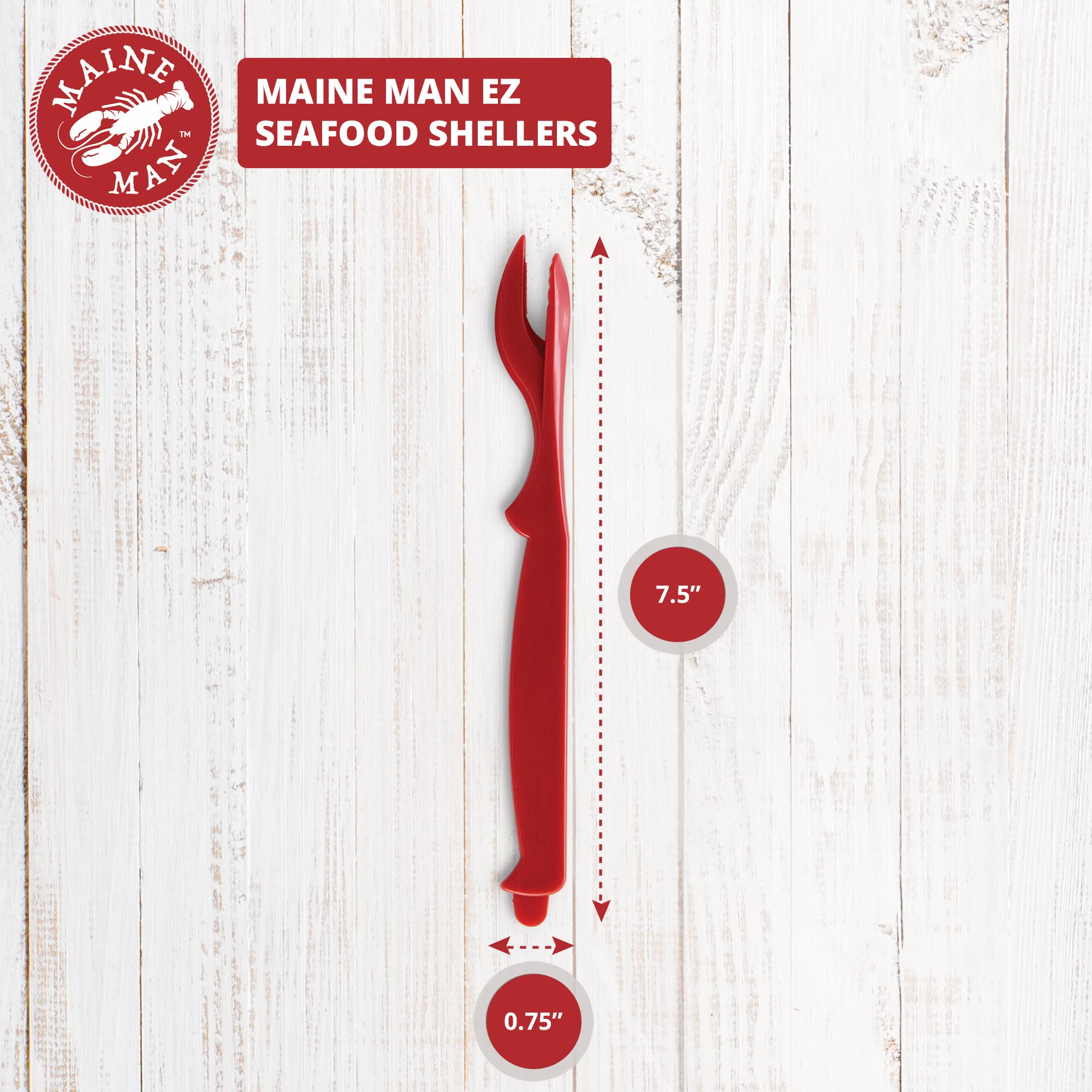 Premium Maine Man EZ Seafood Shellers Set of 4 - Crab & Lobster Cracker Tools with Non-Slip Handles - Perfect for Seafood Lovers, Beach Parties & Family Gatherings