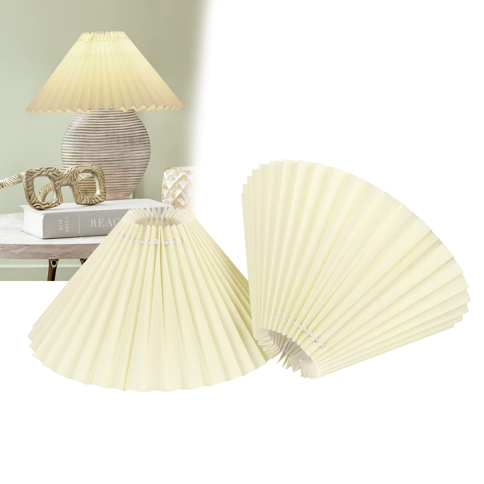 2-Pack Pleated Fabric Lamp Shades - 10.23