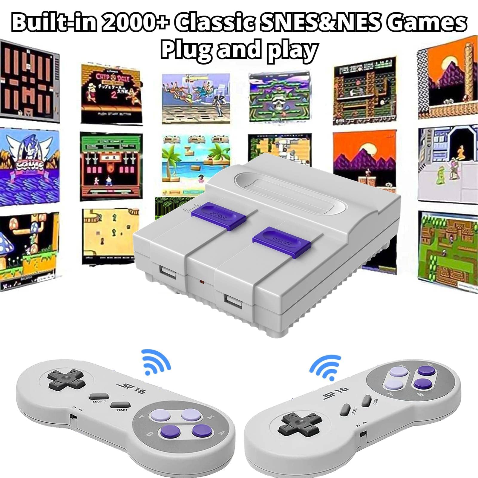 Retro Game Console with 5000 Classic Games, HDMI Output & Wireless Controllers - Plug & Play, TF Card Support (Grey) | Perfect for Family Entertainment, Birthday Gifts & Nostalgic Gaming Nights
