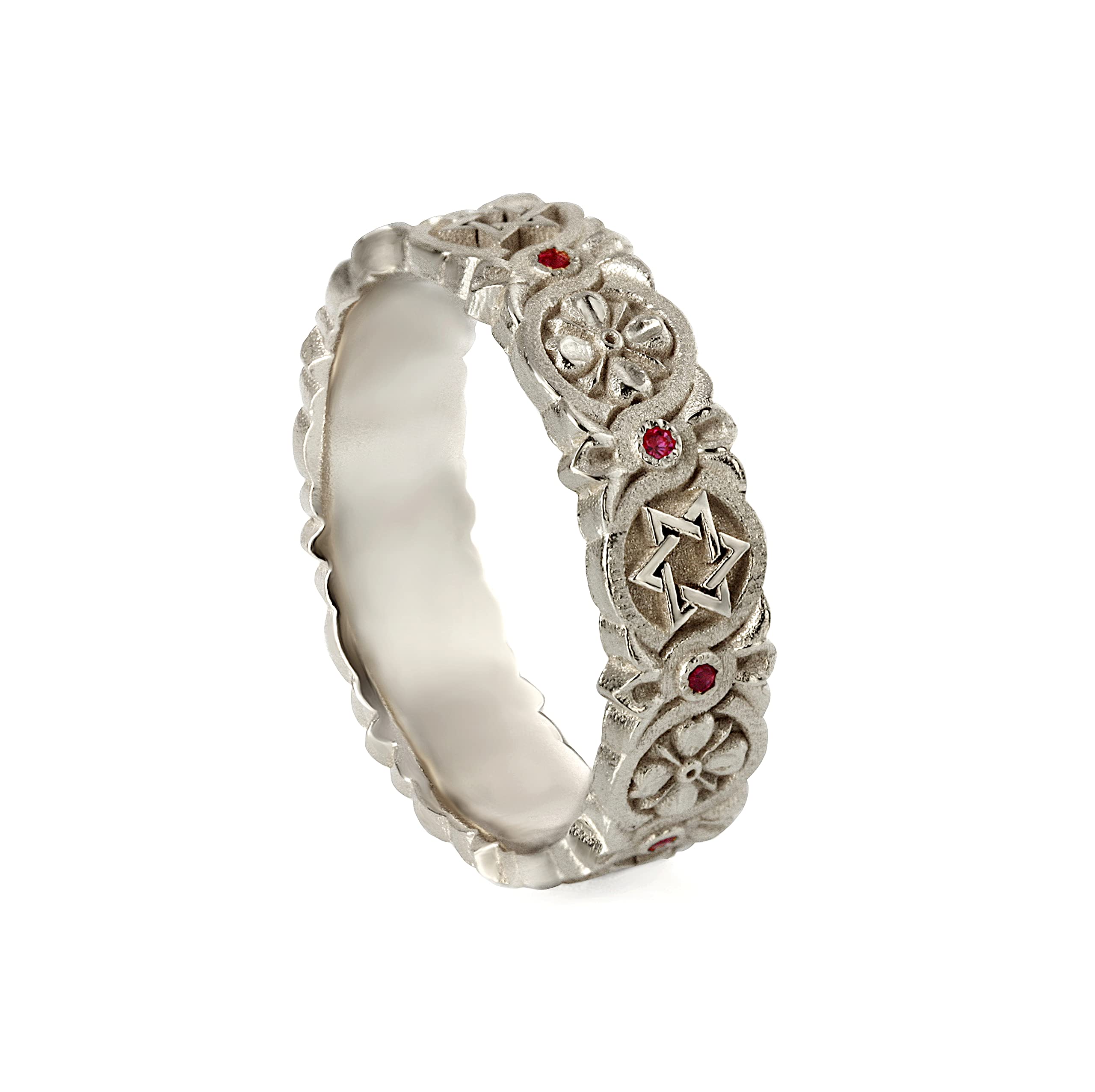 Silver David Star Magen David Gemstone Ring for Women - Elegant Israeli Jewish Jewelry for Holidays, Weddings & Special Occasions