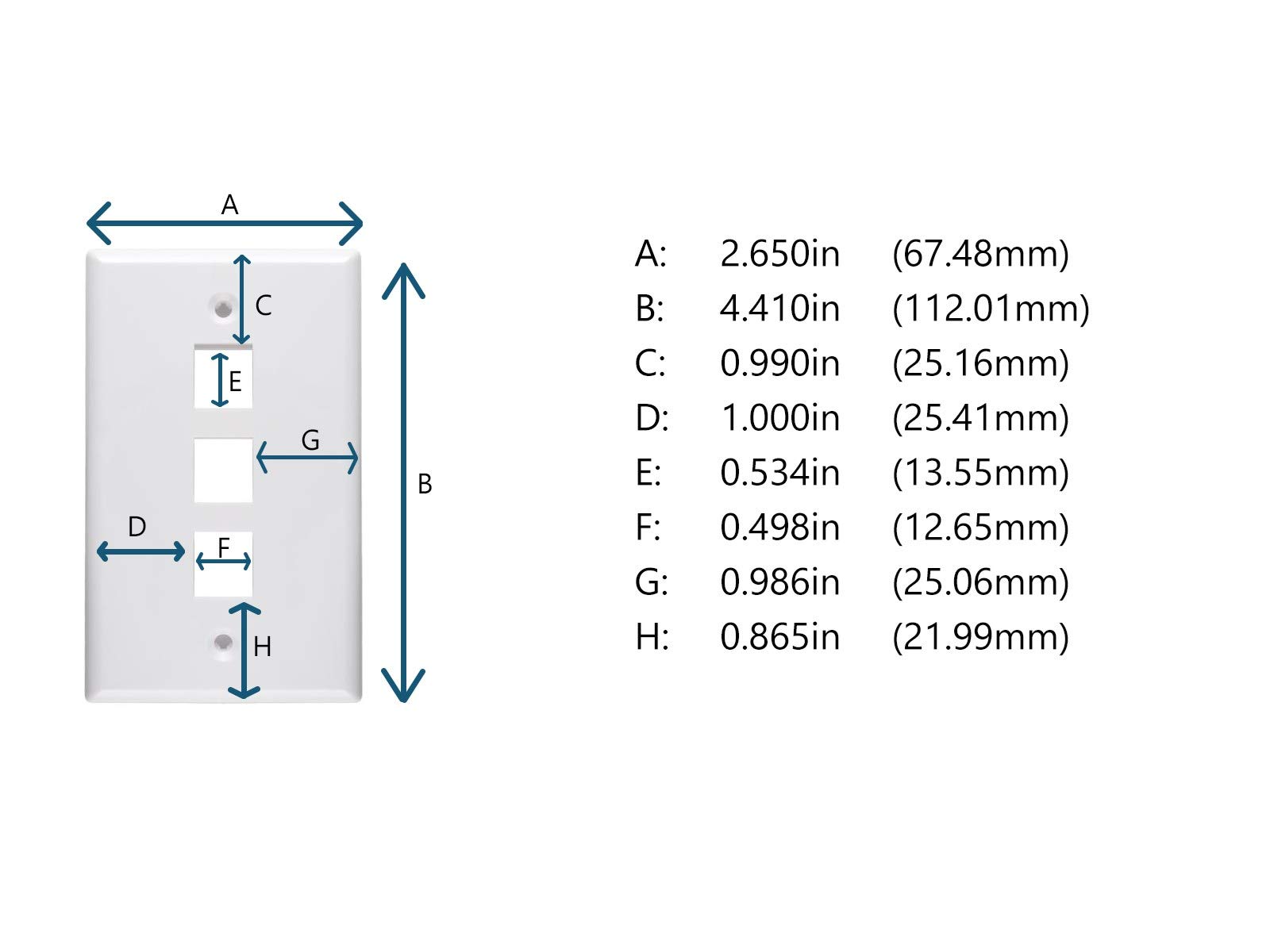 3-Port Keystone Wall Plate - Black - High-Quality Ethernet & Network Jack Cover for Home & Office Wiring