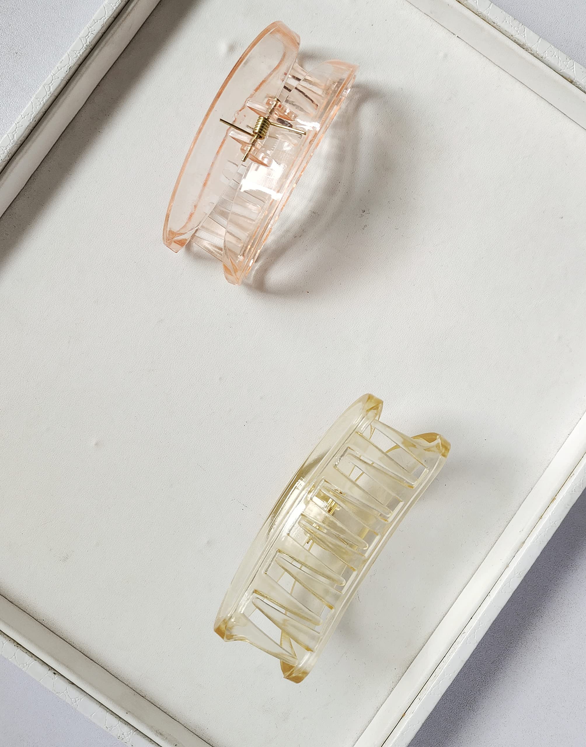 ANNA CREATIONS 6 Pcs Large Clear Hair Claw Clips - Strong Hold Long Jaw Clutches for Women & Girls - Perfect for Thick Hair, Ponytails & Updos