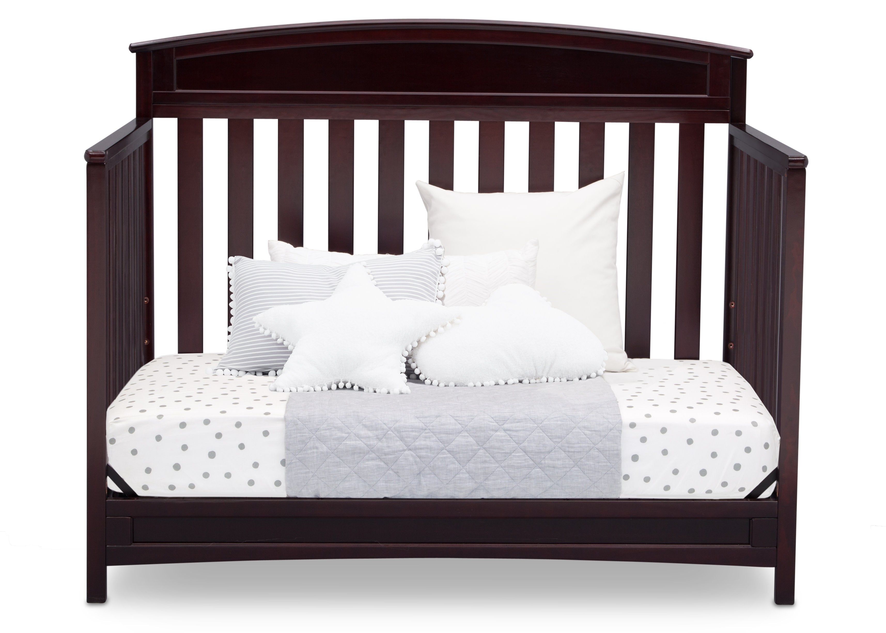 Sutton 4-in-1 Convertible Baby Crib - White Nursery Furniture for Newborn to Toddler | Safe & Stylish Wooden Crib for Nursery, Bedroom, and Daycare