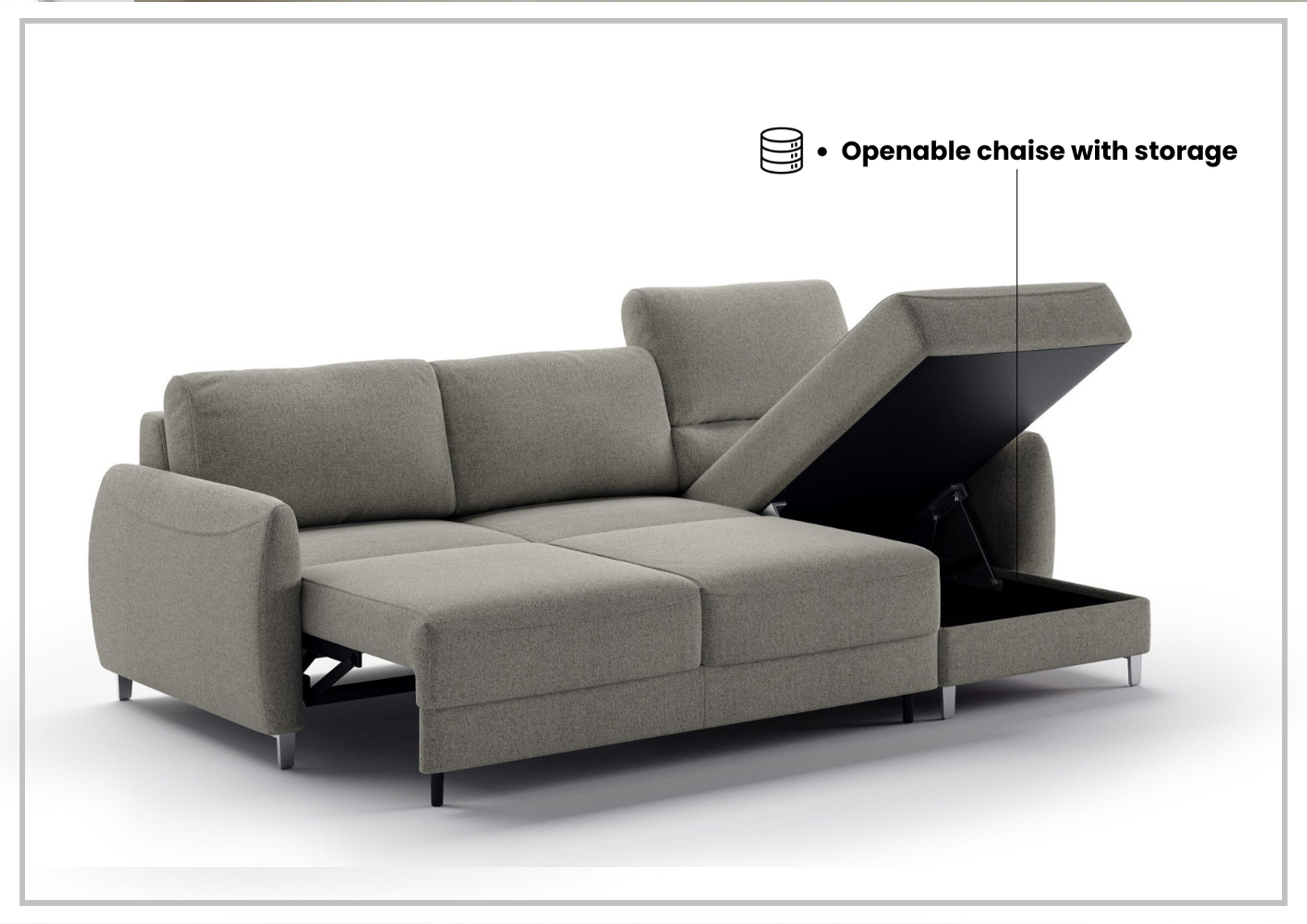 Luonto Delta 3-Seater Fabric Full XL Sectional Sofa Sleeper with Reversible Chaise - Modern Living Room Furniture for Small Spaces, Comfortable Sleeper Sofa for Guests, Perfect for Apartments and Cozy Homes