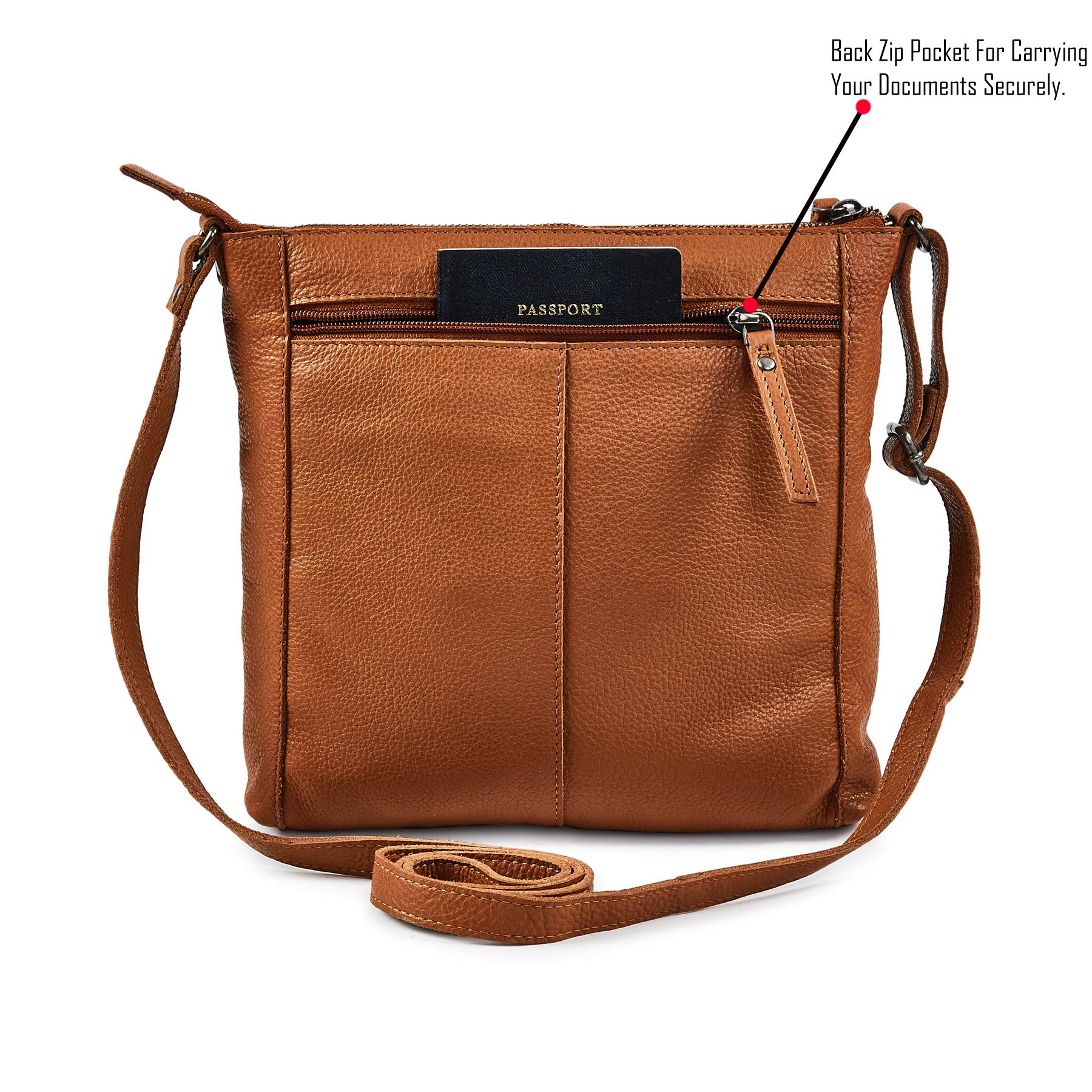 Stylish Women's Crossbody Bag - Genuine Leather Small Soft Pebbled Shoulder Purse for Everyday Use, Travel & Shopping
