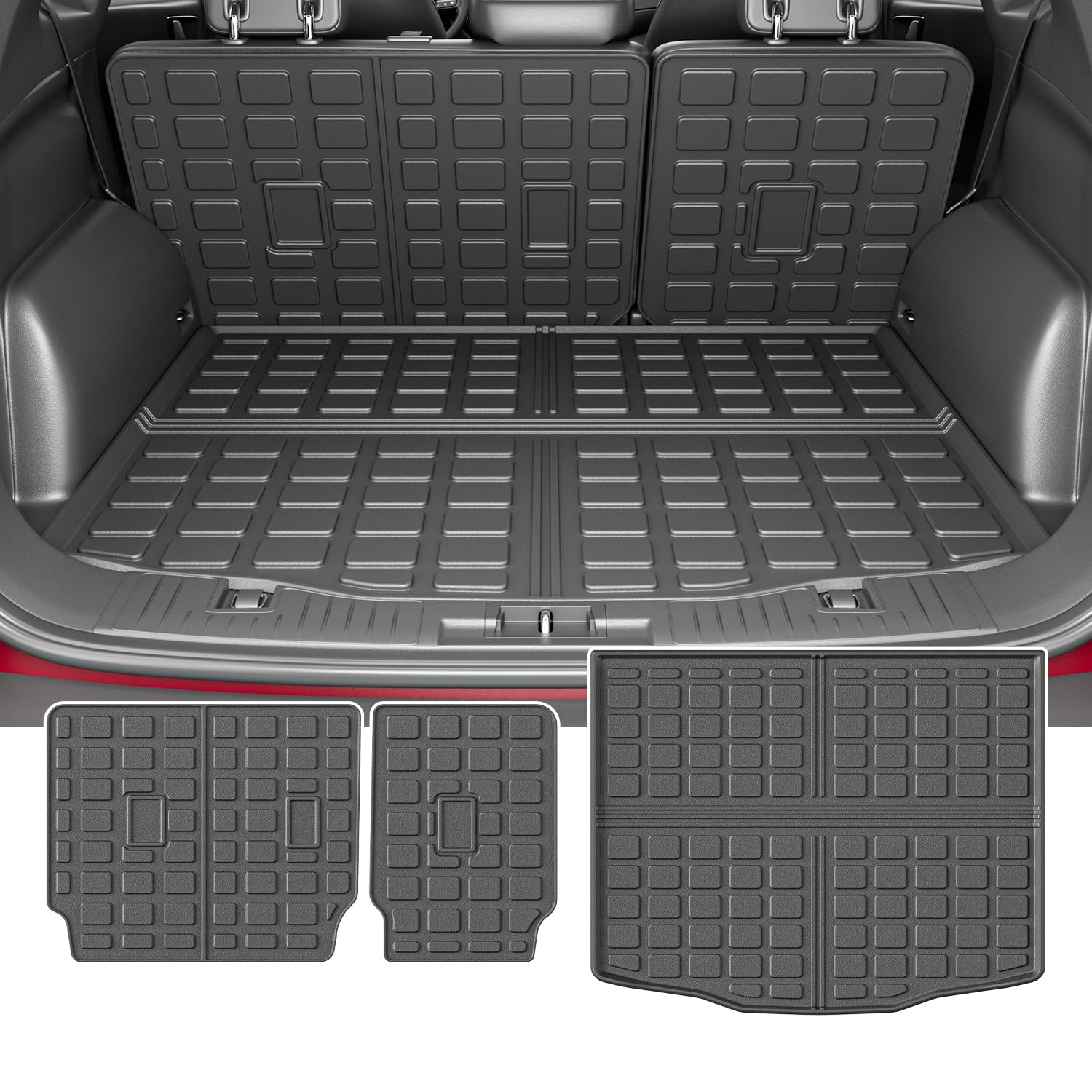 2020-2025 Ford Escape Trunk Liner Mat - Heavy Duty TPE All Weather Cargo Mat Protector with Backrest Cover | Perfect for Road Trips, Camping & Grocery Hauling | Compatible with Ford Escape SUV Accessories