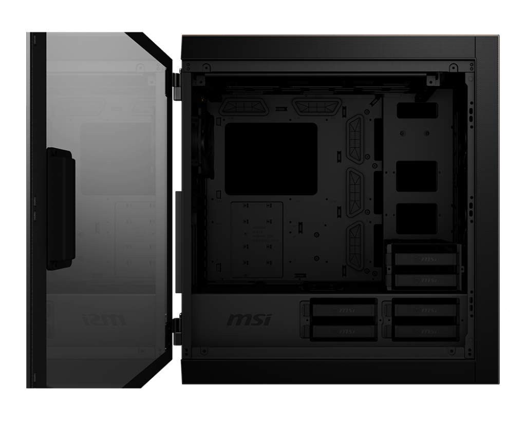 MSI MPG SEKIRA 500G Full Tower Gaming PC Case - Black & Gold, 2x200mm + 1x120mm RGB Fans, USB Type-C, Tempered Glass Side Panel - Supports E-ATX/ATX/mATX/mini-ITX Motherboards | Perfect for High-End Gaming Rigs & Custom PC Builds