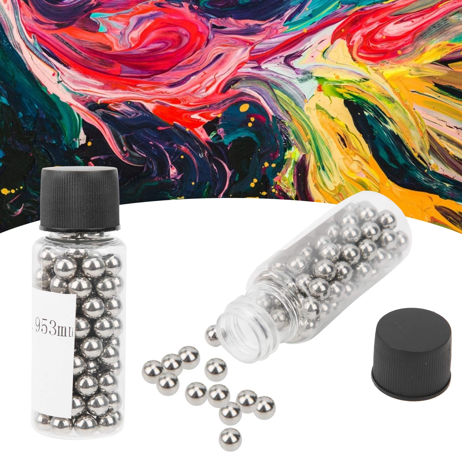 BORDSTRACT 200 Pcs Stainless Steel Paint Mixing Balls - G1000 0.2in Agitator Balls for Paint Mixing, Keeping Paint Fresh & Reactivating Old Paint - Perfect for Artists, DIY Projects & Home Improvement