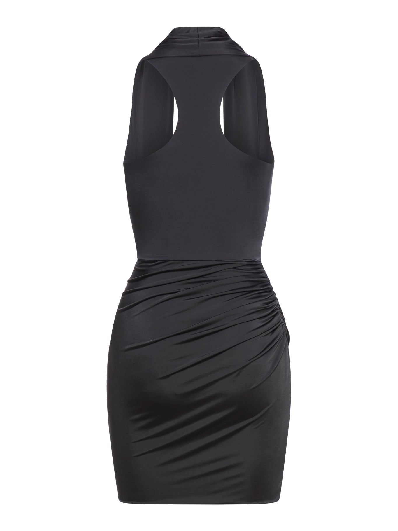 Elegant Draped Lustrous Jersey Mini Cocktail Dress for Women - Perfect for Evening Parties, Date Nights & Special Occasions