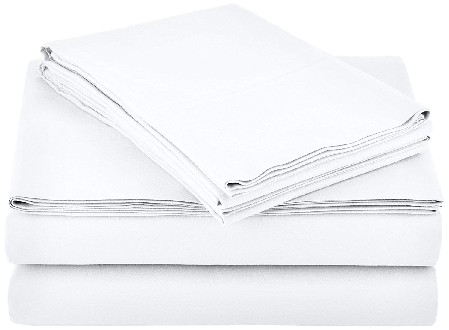 600 Thread Count 100% Cotton Waterbed Sheets Queen Size - 15 Inch Deep Pocket Fitted Sheet Set (4-Piece) - Ultra Soft Luxury Hotel Quality Bedding - White Solid Color - Perfect for Waterbeds, Guest Rooms & Spa Retreats