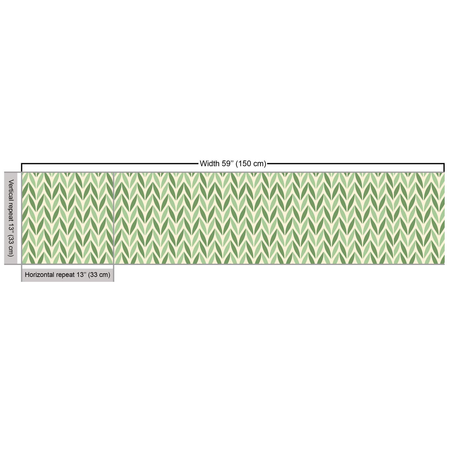 Ambesonne Retro Fabric by The Yard - Vibrant Green Spring Leaves Gardening Pattern, Diagonal Symmetric Design for Upholstery, Curtains & Home Decor | 100% Cotton Decorative Fabric (10 Yards, Pale Green) | Perfect for DIY Projects, Table Runners & Throw Pillows