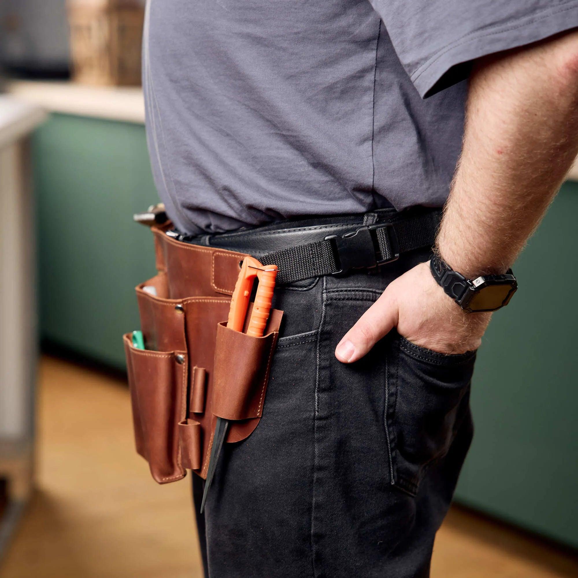 Heavy Duty Tool Belt Holster for Carpenters & Construction Workers - Adjustable & Durable Work Belt Holder for Hammers, Drills & Tools - Perfect for DIY Projects & Professional Job Sites
