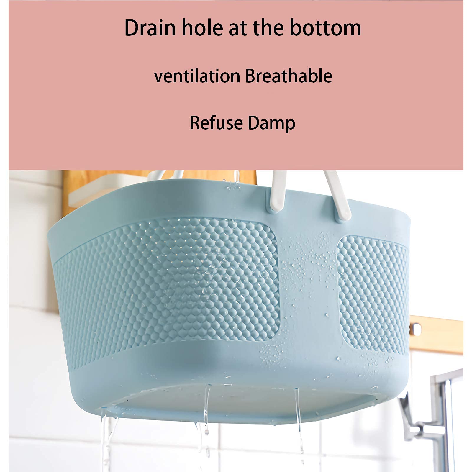 Portable Large Capacity Shower Caddy Basket - Thickened Plastic Bathroom Organizer with Drainage Holes & Handles - Perfect for College Dorm, Gym, Camping & Travel - Waterproof Toiletry Storage for Shower Essentials