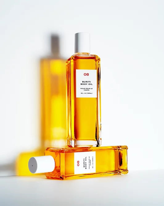 08 Buriti Body Oil - 100% Natural Hydrating & Nourishing Oil for Dry Skin - Perfect for Massage, After Shower & Daily Moisturizing