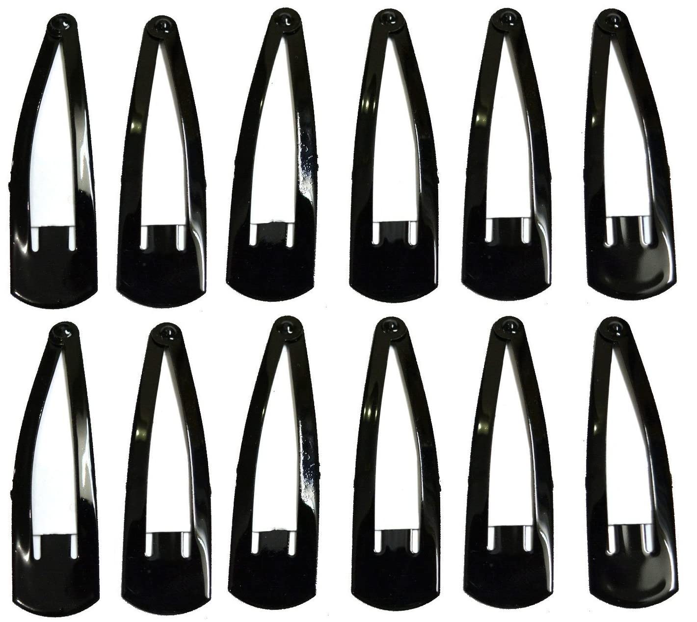 Premium Metal Snap Hair Clips - Double Grip Hairpins & Barrettes for Women & Girls | Non-Slip Reusable Hair Accessories (Black, 6-Pack) | Perfect for School, Work, Parties & Everyday Styling