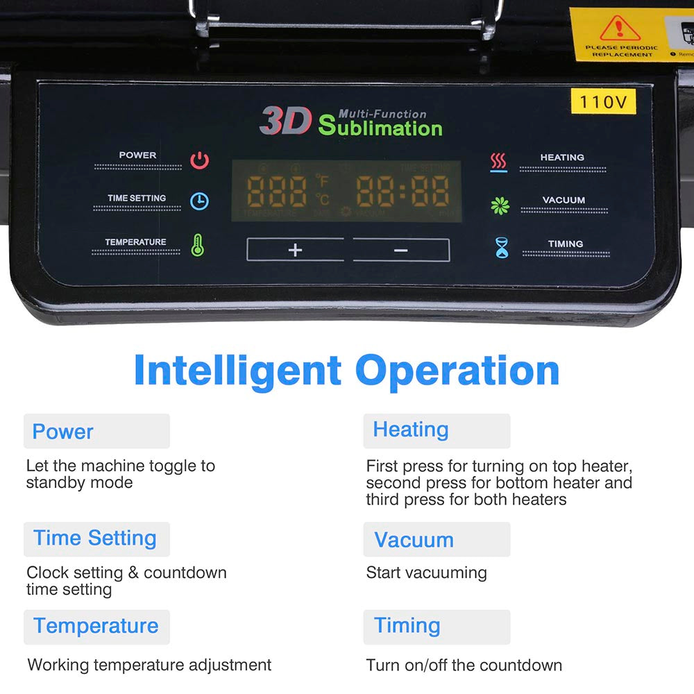 3D Vacuum Heat Press Machine for T-Shirt Printing - Sublimation Transfer Printer for DIY Custom Apparel, Mugs & Phone Cases | TheLAShop