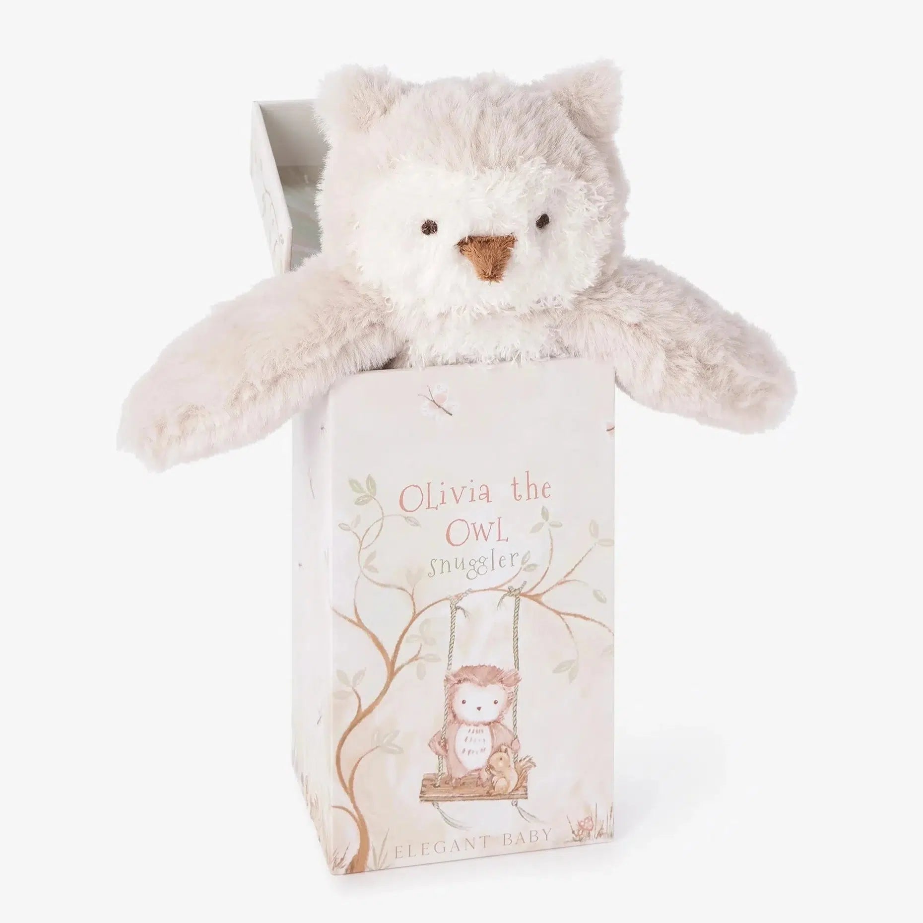 Elegant Baby Boxed Snuggle Lovey Olivia Owl - Soft Plush Security Blanket for Newborns & Toddlers - Perfect for Bedtime, Travel & Comforting Baby Gifts