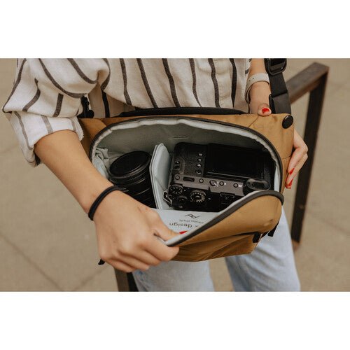 Peak Design Everyday Sling 6L V2 Camera Bag - Waterproof & Lightweight Coyote Brown Crossbody Sling for Photographers, Travel & Daily Commute