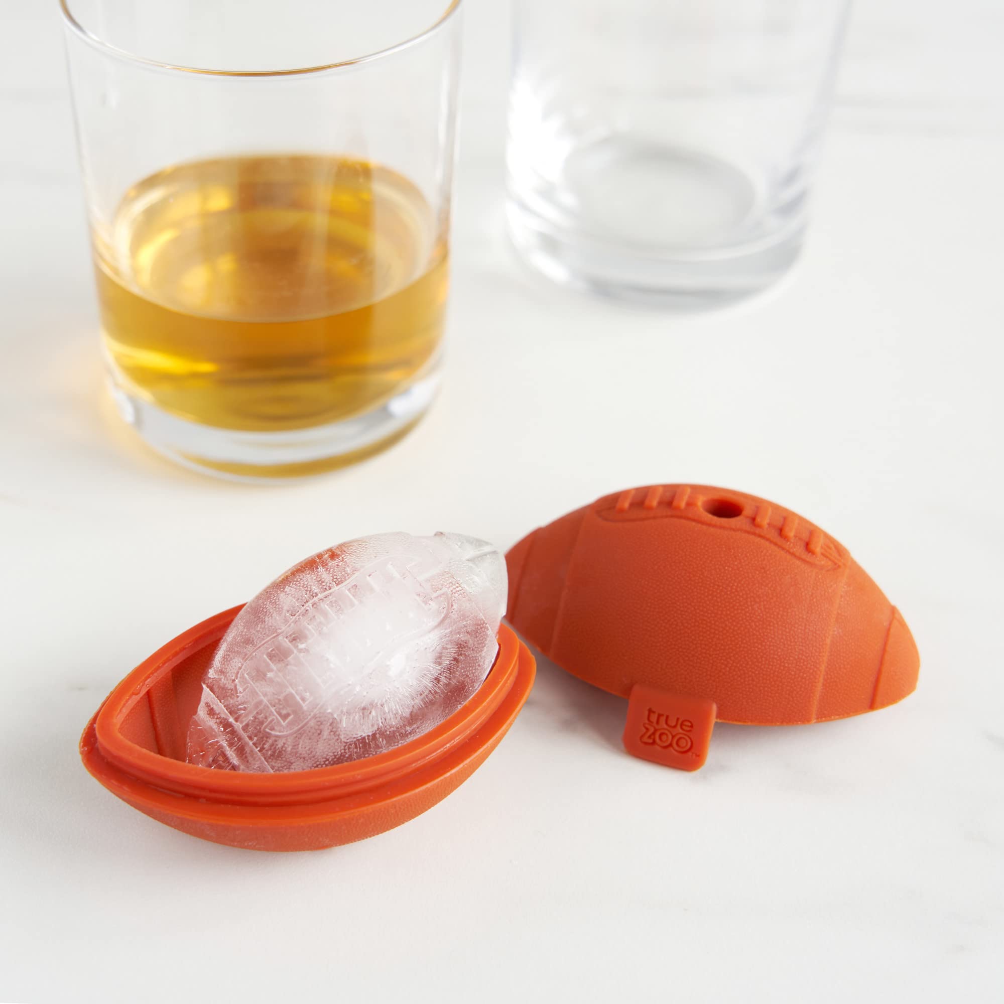 2 Inch Football-Shaped Silicone Ice Mold - Dishwasher Safe Ice Sphere Maker for Cocktails & Drinks - Perfect for Sports Fans & Game Day Parties - Set of 1