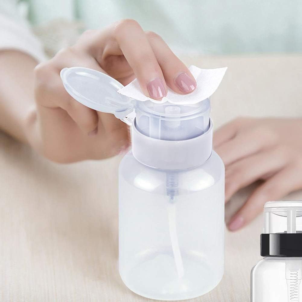Lockable Pump Dispenser Bottle for Nail Polish & Makeup Remover - 60ml Empty Push Down Refillable Container (Pack of 1) | Perfect for Salon, Home Manicure & Travel Nail Care Kit
