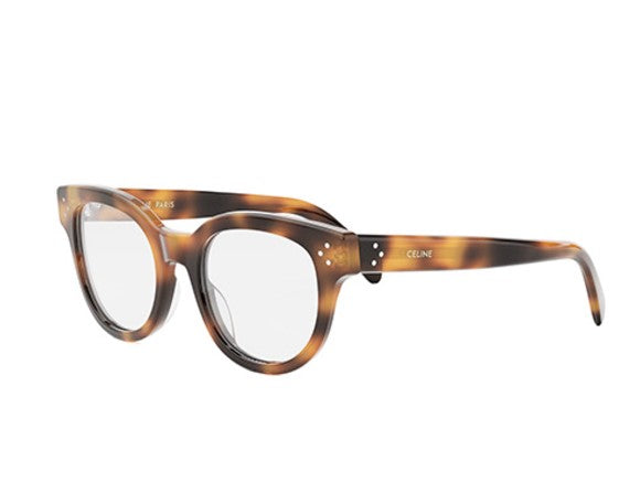 Celine 3 DOTS CL50109I 053 Shiny Havana 51mm Round Women's Eyeglasses | Premium Designer Sunglasses for Women | Perfect for Everyday Wear, Office & Outdoor Activities