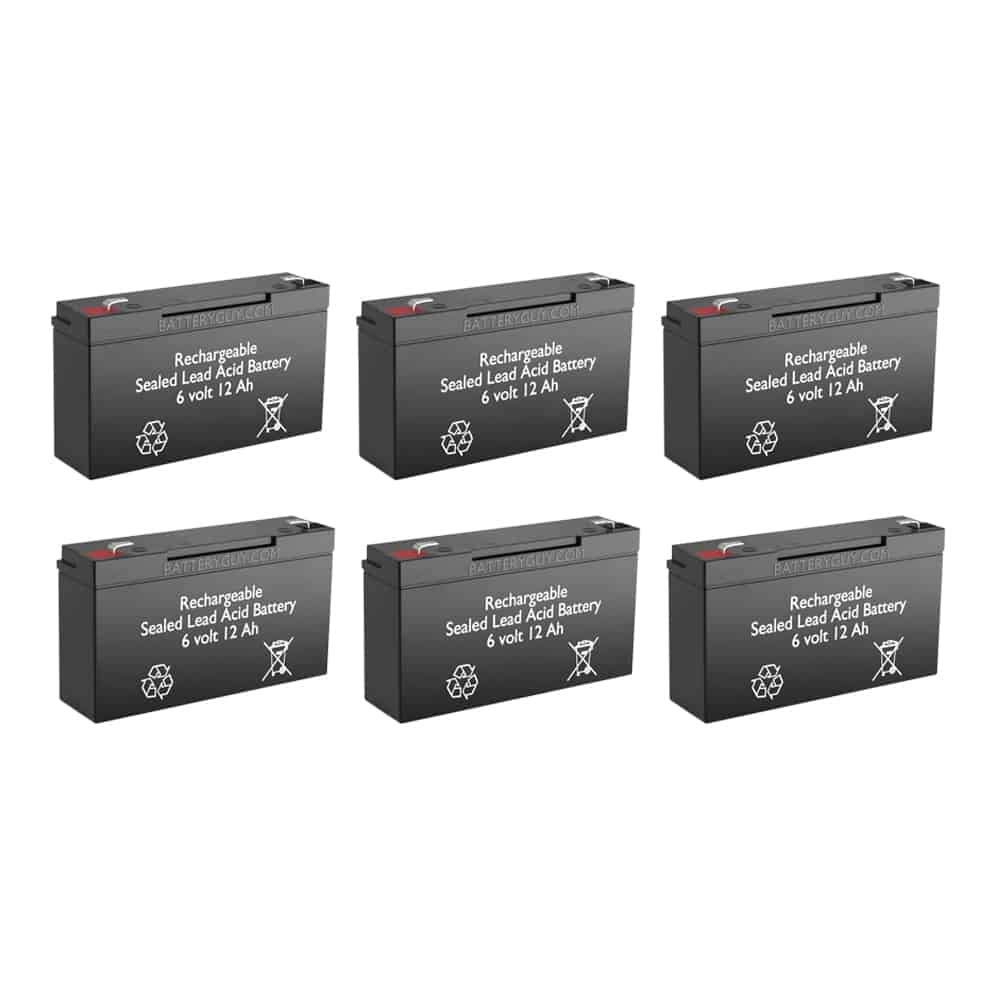 6V 12AH SLA Rechargeable Battery - High Rate, Long Lasting (Pack of 6) | Perfect for Power Wheels, Emergency Lights & Backup Power Systems