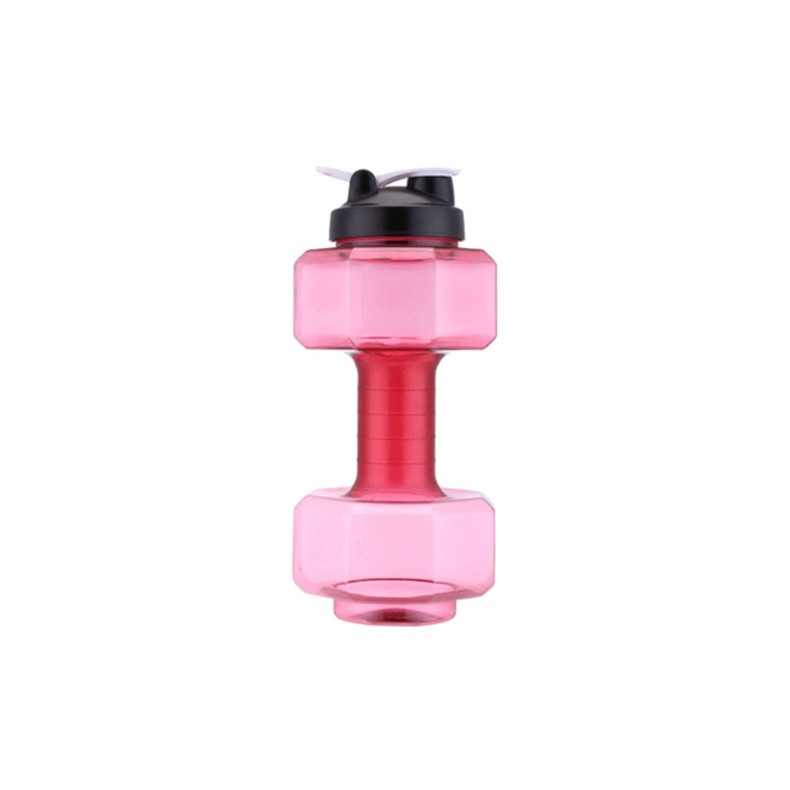 CHDWEY 2-Pack Pink Fitness Dumbbell Water Bottles - 1L Strong Weighted Exercise Bottles for Gym, Home Workout & Outdoor Training - BPA Free Portable Drinkware for Running, Yoga & Fitness Enthusiasts