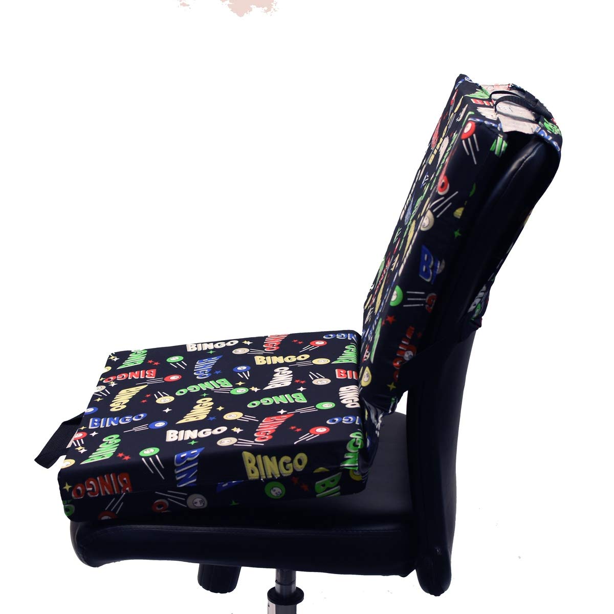 **Treasure Gurus Patterned Foam Bingo Game Seat Cushion - Foldable Double Office Stadium Chair with Back Support - Perfect for Bingo, Concerts, Sports Events & Home Use**