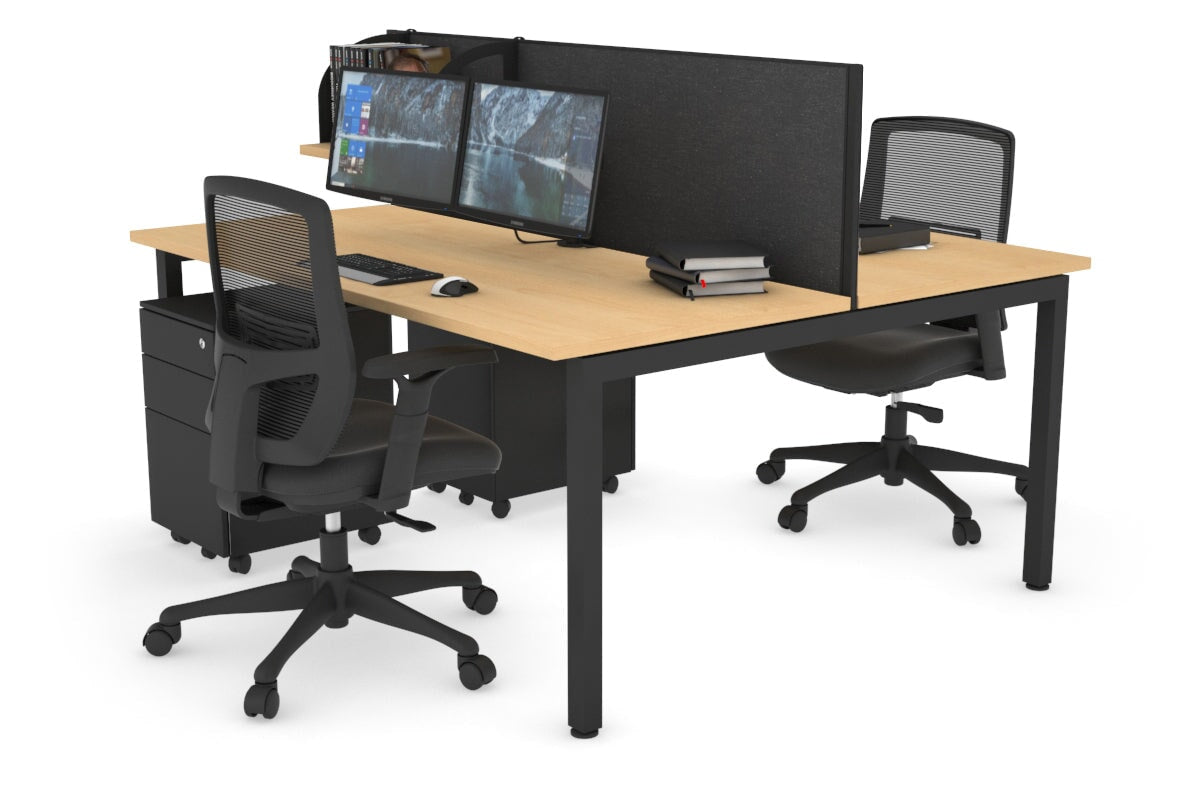 Quadro Square Legs 2 Person Office Workstation Desk - 1200L x 700W Modern Shared Workspace Solution for Home & Business Offices