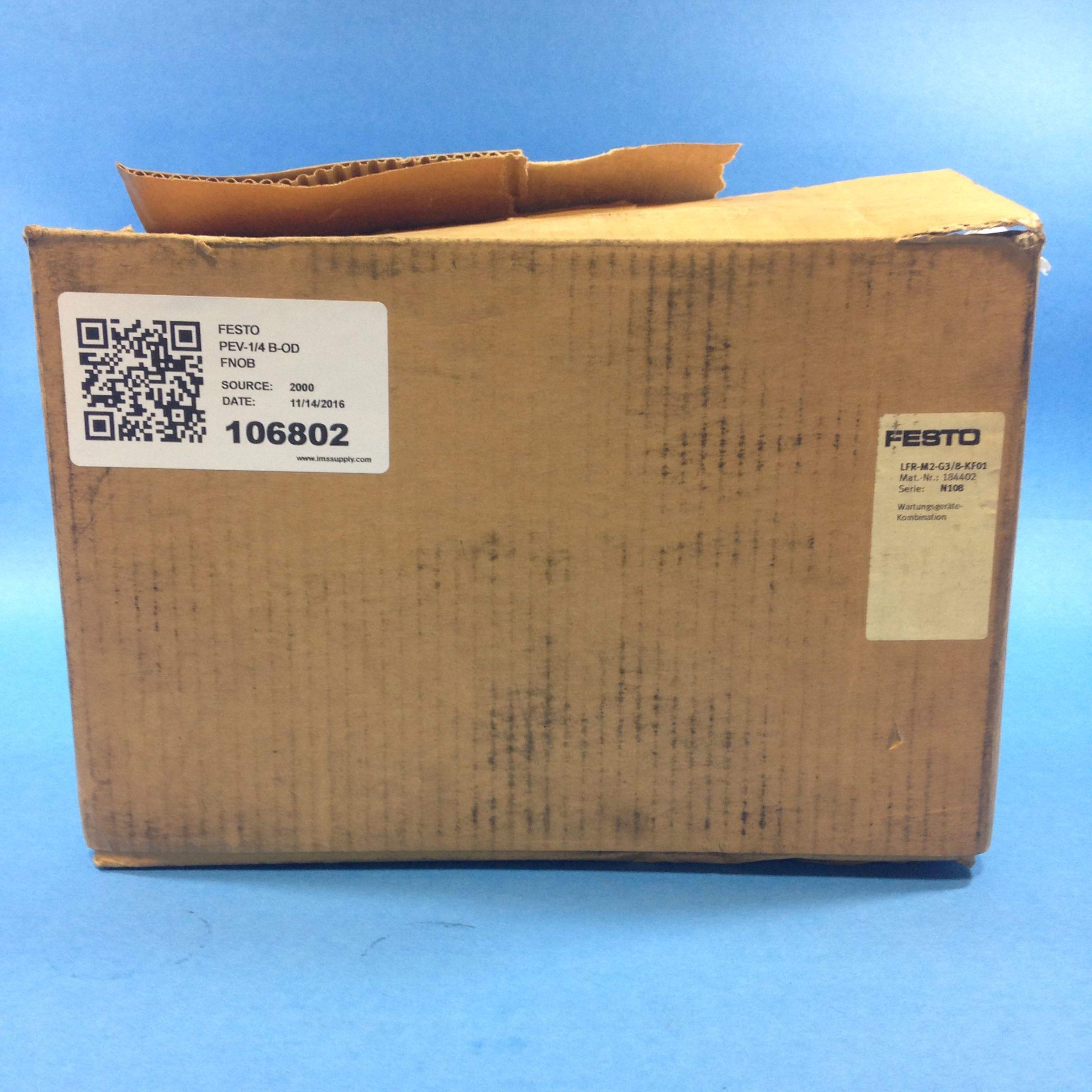 FESTO PEV-1/4-B-OD Pneumatic Solenoid Valve Switch - High Quality Air Flow Control for Industrial Automation & Machinery (Perfect for Factory Equipment, Robotics, and Pneumatic Systems)