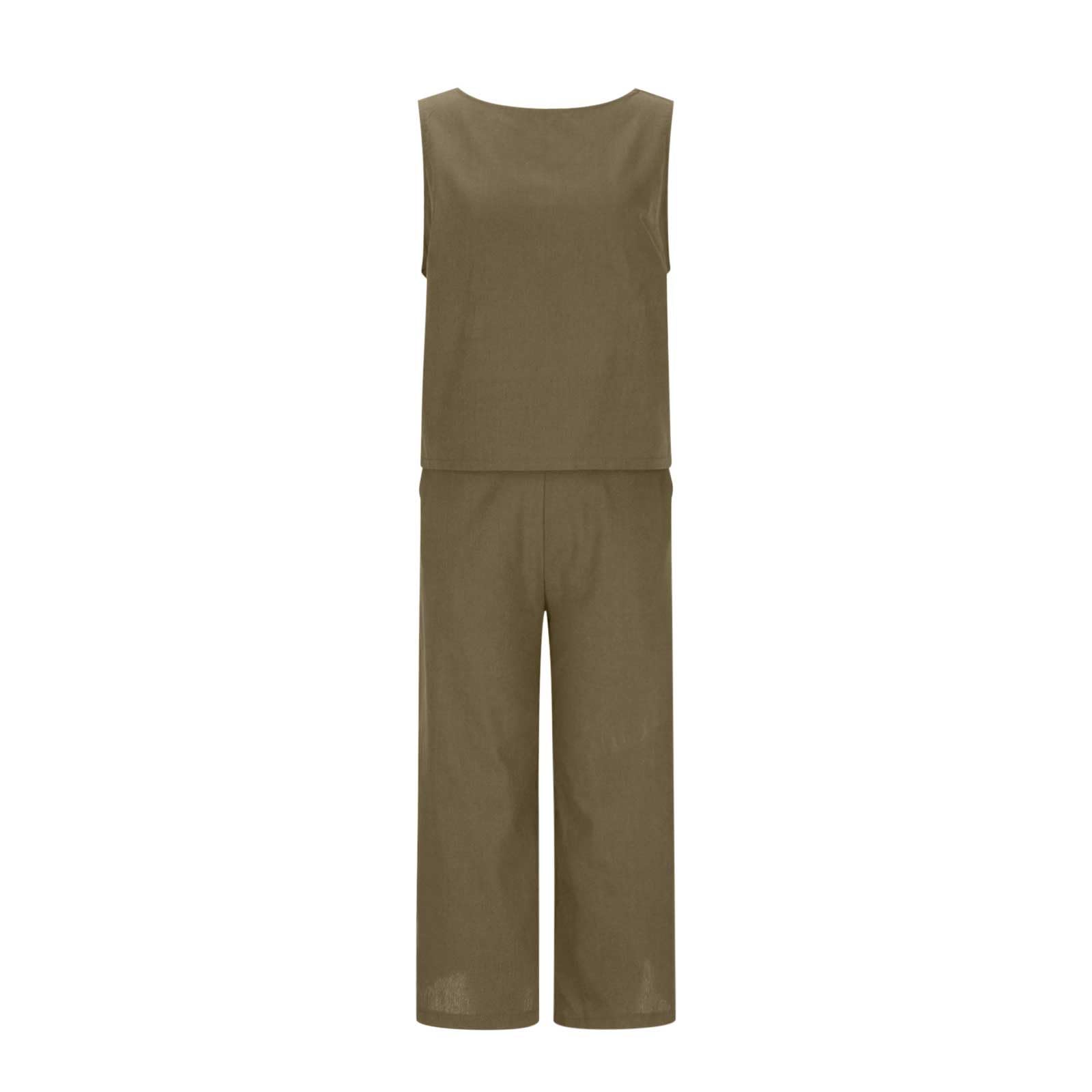 Women's Wide Leg Lounge Pajama Set - 100% Cotton Button Down 2-Piece Oversized Pants & Top - Soft Linen Comfort Outfit for Home, Travel & Casual Wear - Breathable Lounge Wear for Women
