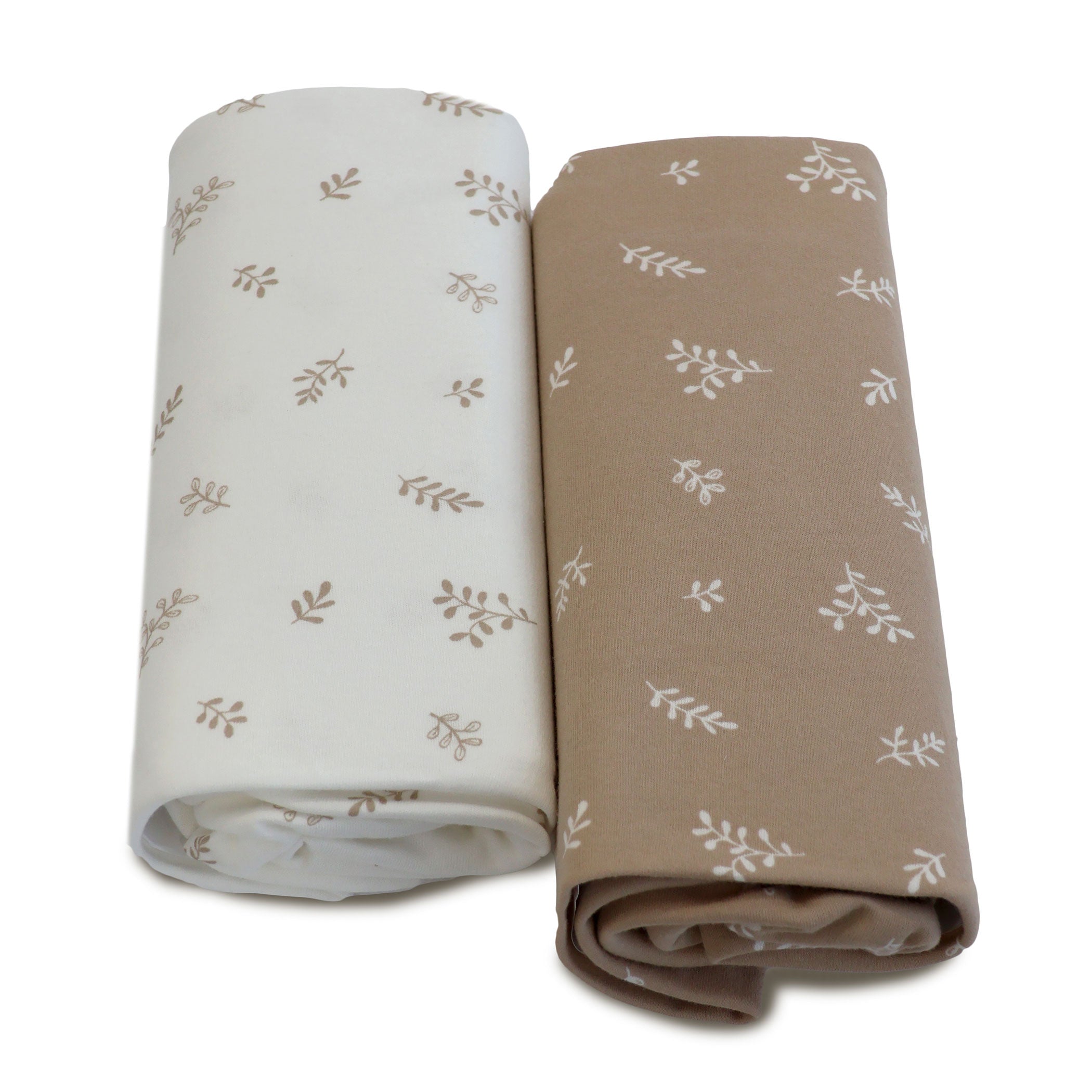 Organic Cotton 2-Pack Crib Fitted Sheets - Soft Breathable Baby Bedding, Chestnut Brown - Perfect for Nursery, Daycare & Travel Cribs