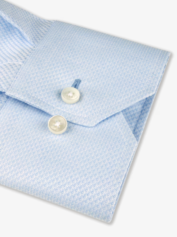 Premium Comfort Dress Shirt for Men - STENSTROMS Blue PRT - Perfect for Business, Office & Formal Occasions