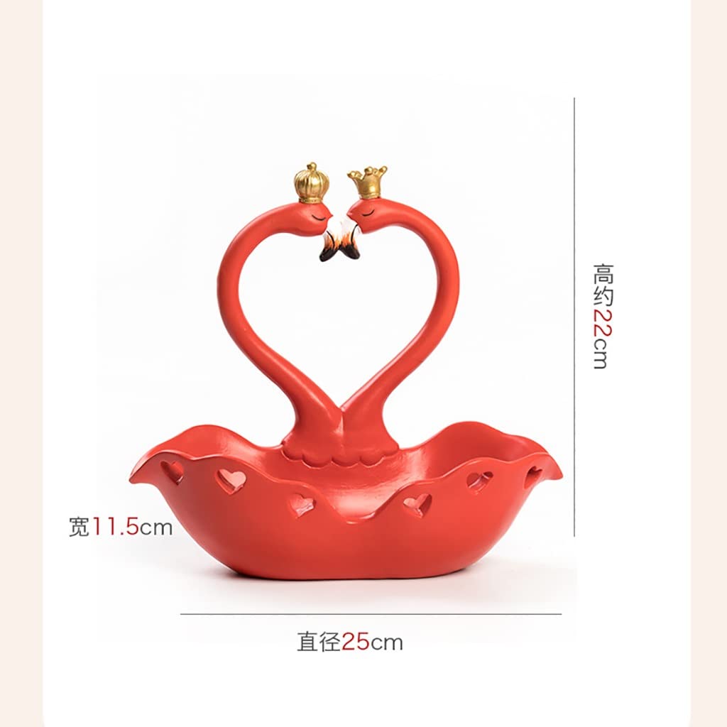 Flamingo Key Holder & Storage Bowl - Decorative Animal Figurine for Keys, Coins, Jewelry, Phone & Wallet - Red Desktop Organizer for Home, Office & Entryway Decor