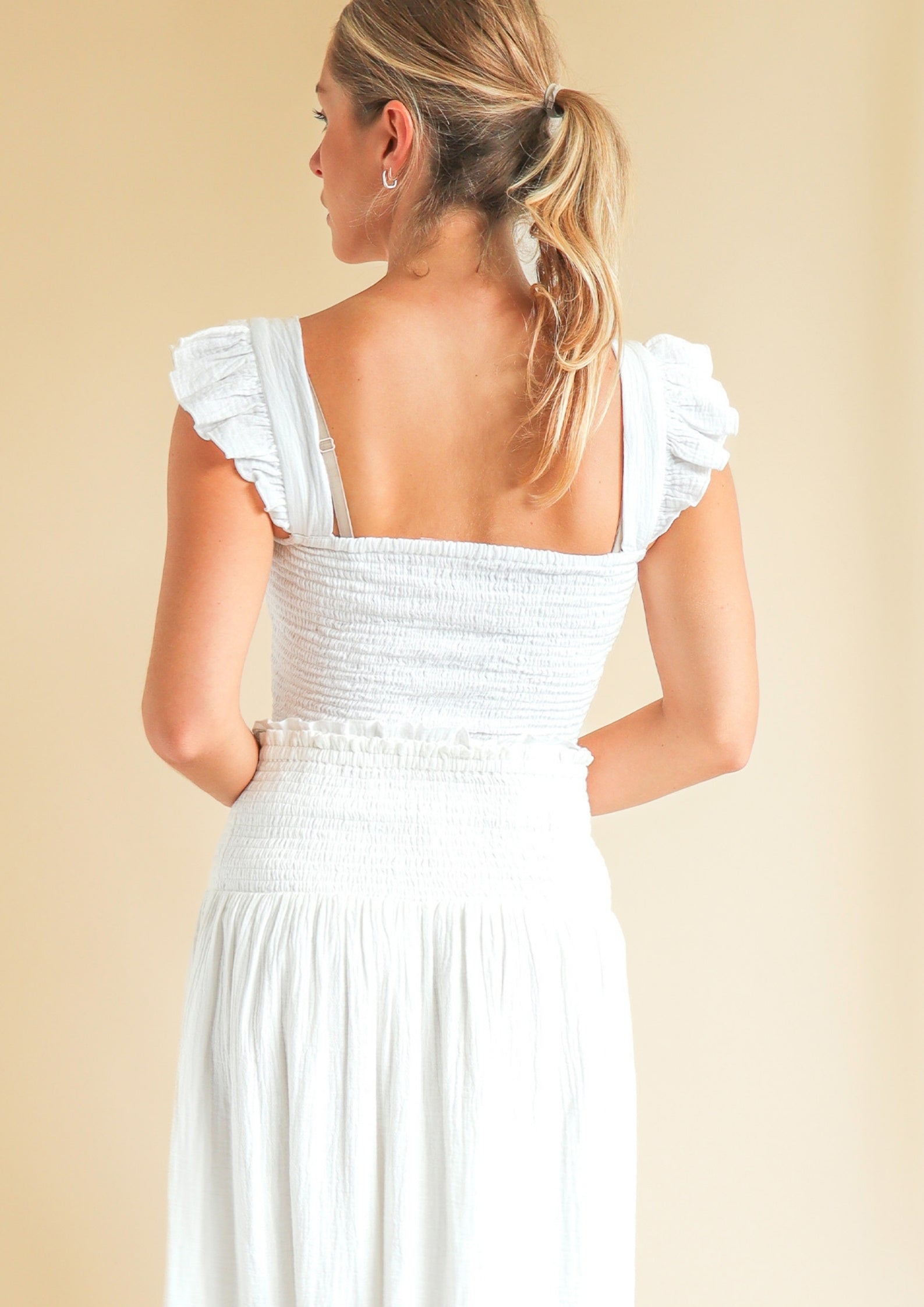 Bryony Cheesecloth Top - White | Boho Chic Blouse for Women | Perfect for Summer Outfits, Beach Vacations & Casual Wear