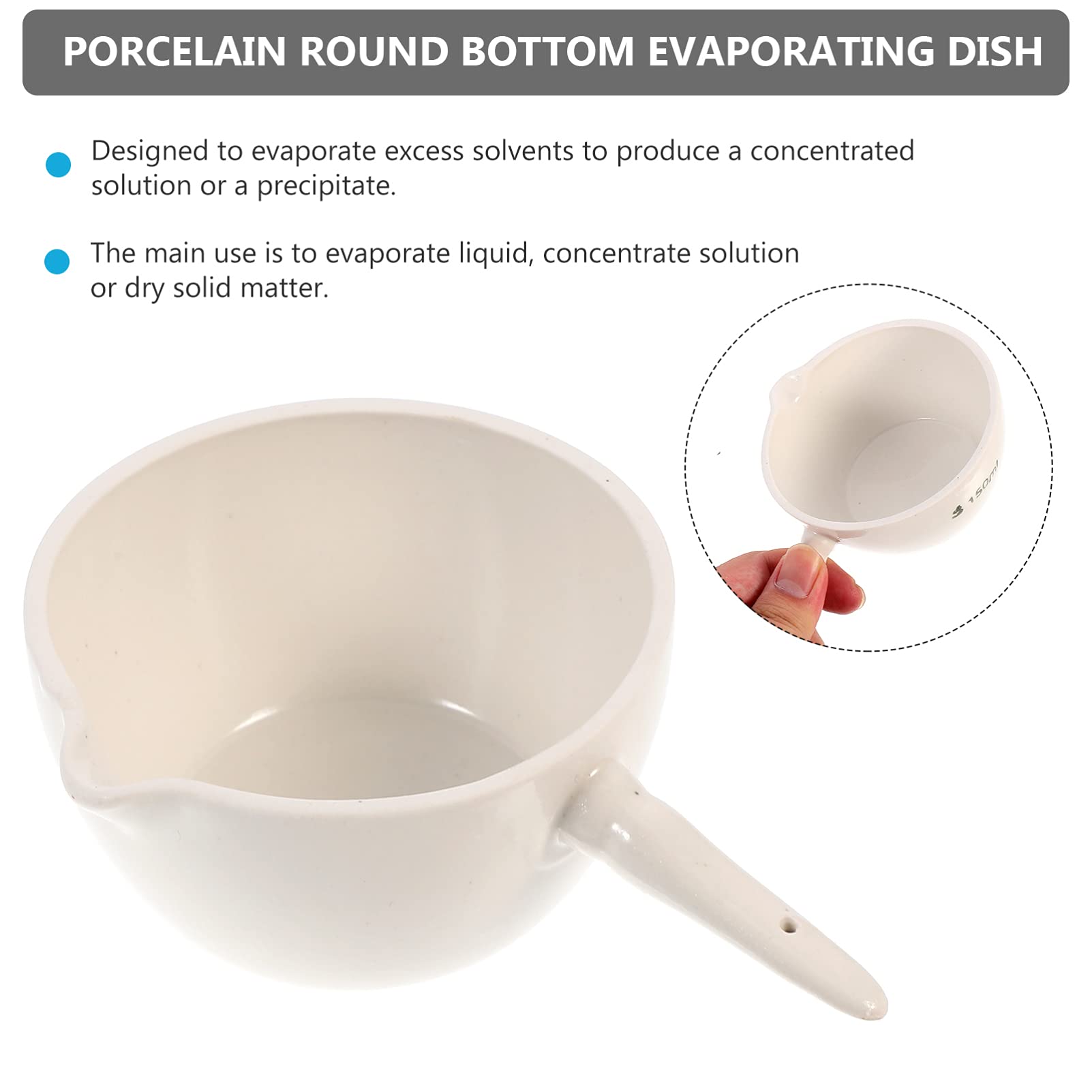 2pcs Glass Mixing Bowls with Spout & Handle - 150ml Lab Dish for Cooking & Science Experiments