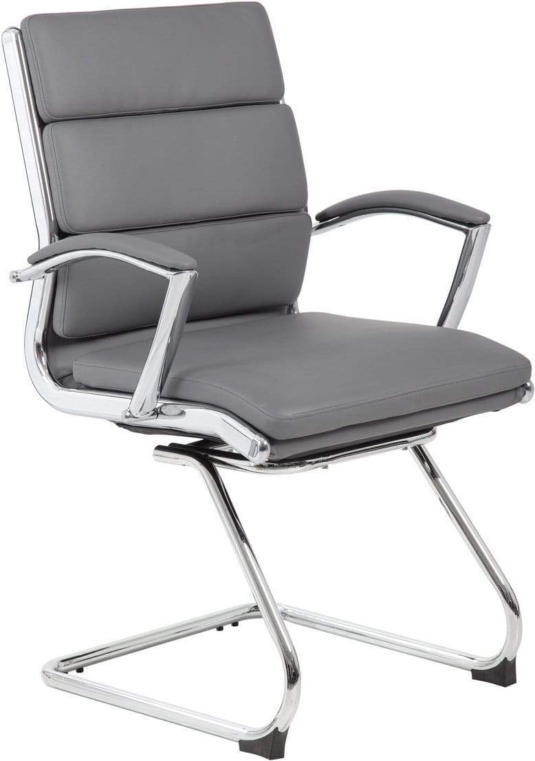 Premium Executive Guest Chair - CaressoftPlus Ergonomic Office Chair with Metal Chrome Finish [B9479 BK] for Home Office, Conference Room & Reception Area